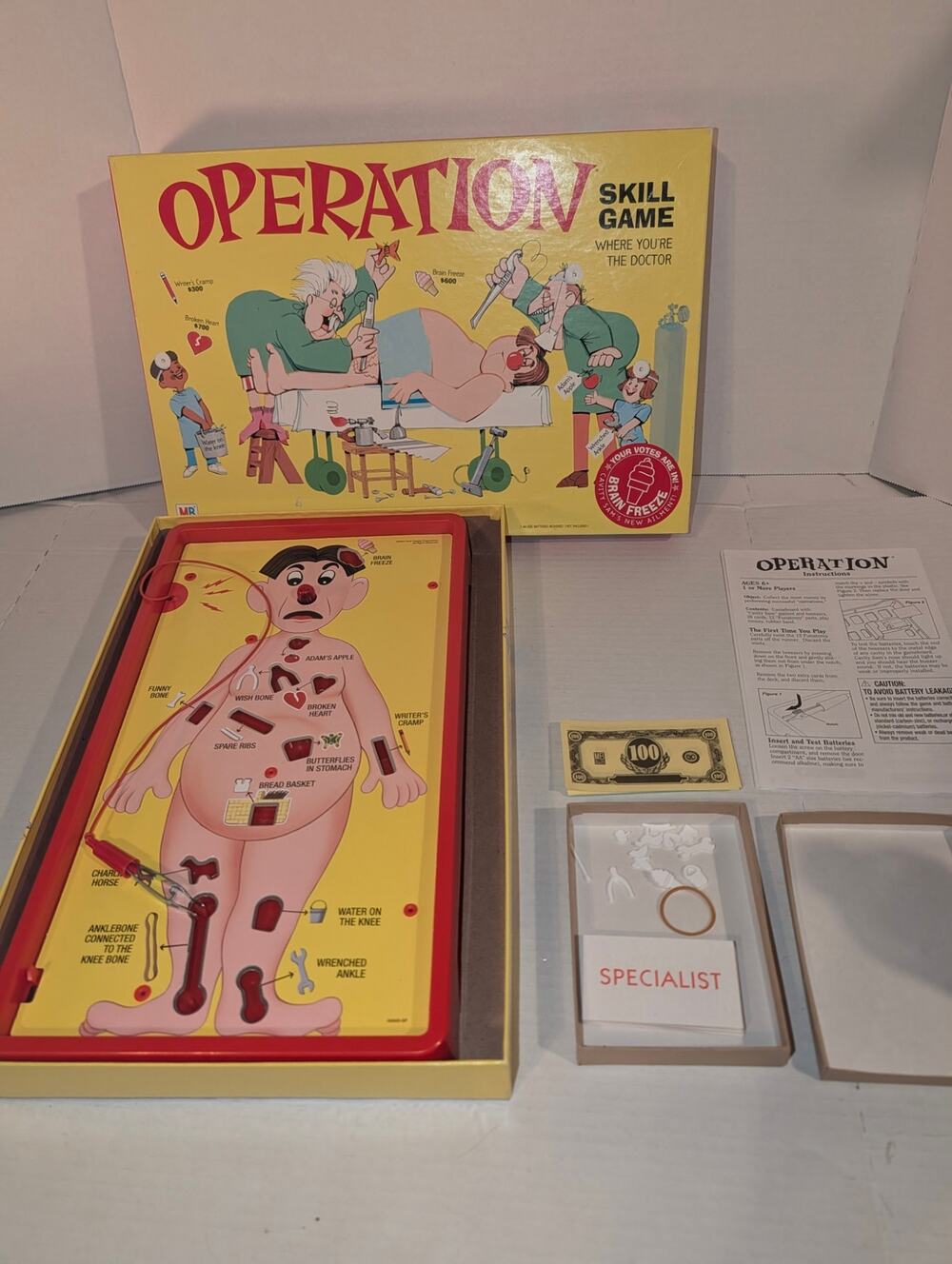Vintage 2003 OPERATION Milton Bradley Brain Freeze Edition Game